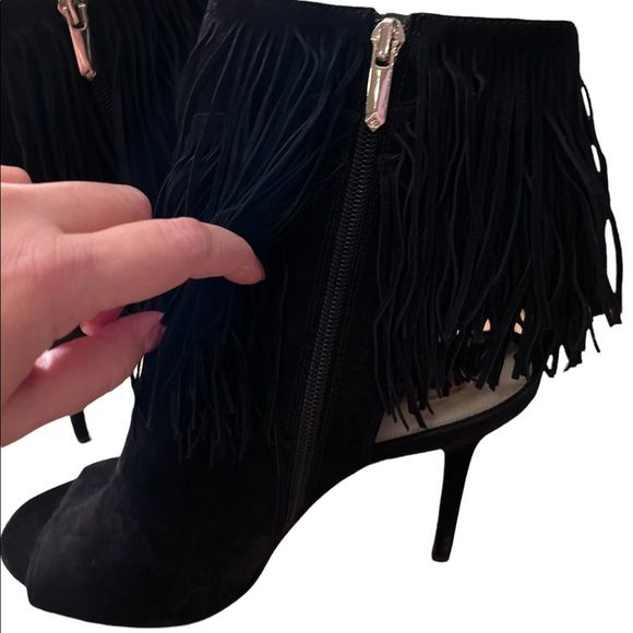 Sam Edelman Arizona Tassel Peep Toe Heel Black - Picture 11 of 11